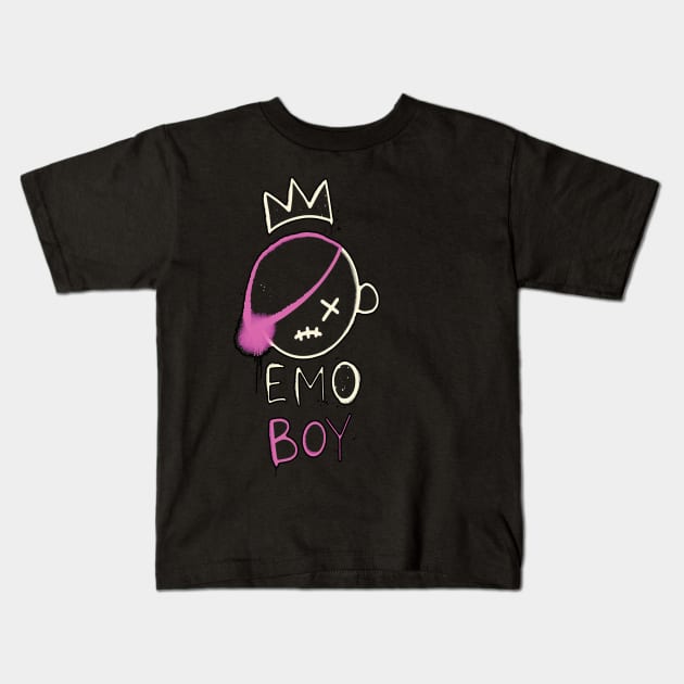 Emo Boy Kids T-Shirt by Linna-Rose